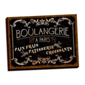 Parisian Sign Boulangerie Croissants And Patisserie On Canvas. NEW